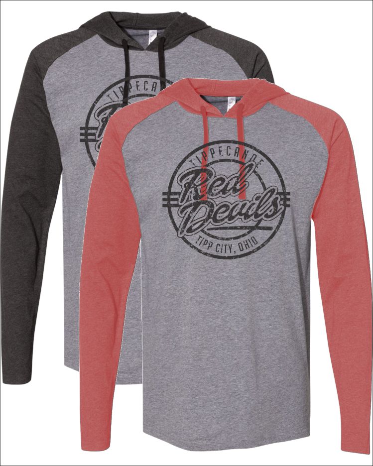 LAT - Fine Jersey Long Sleeve Hooded Raglan T-Shirt - 6917